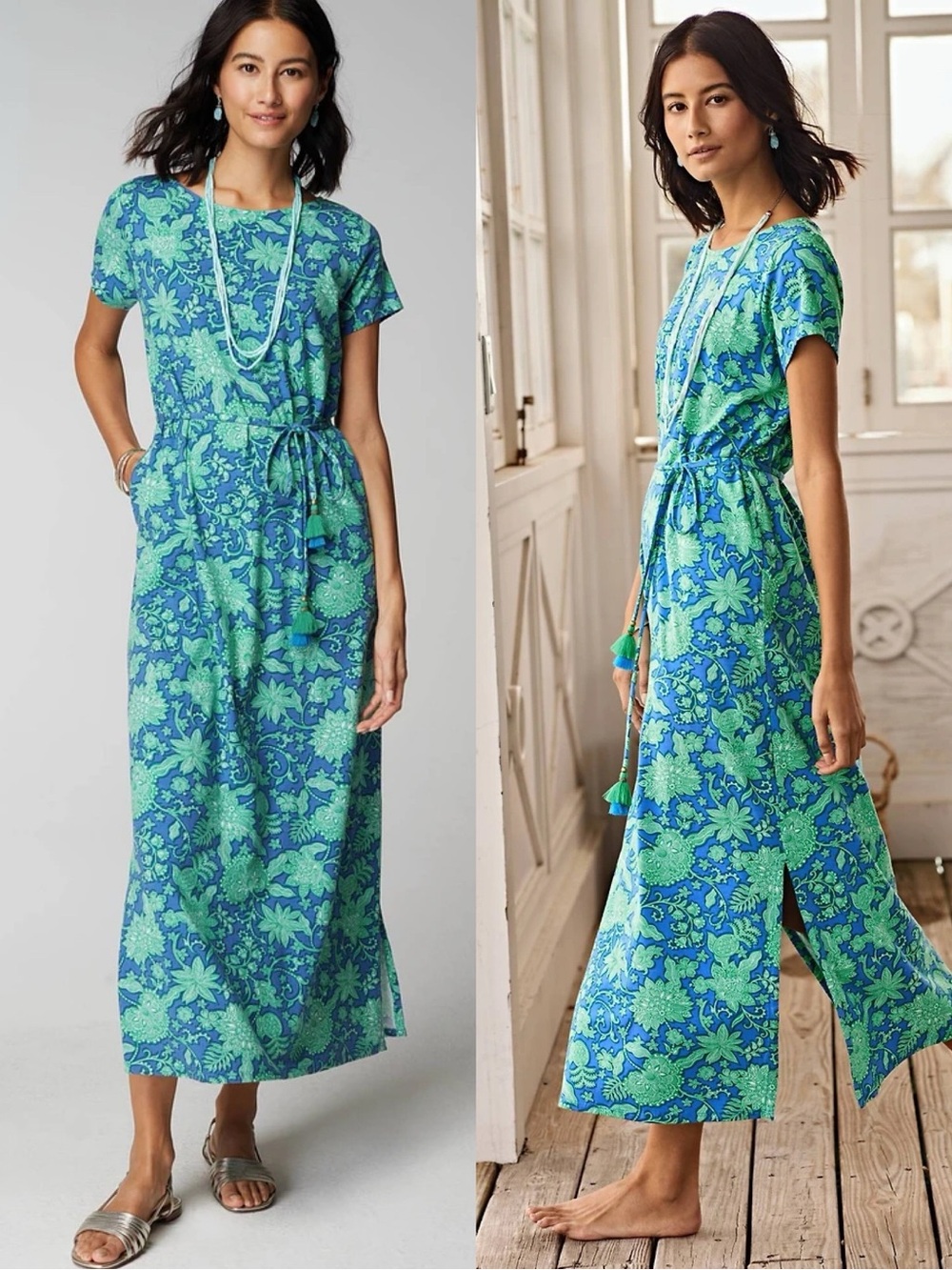 J Jill Tie-Waist Maxi Dress
